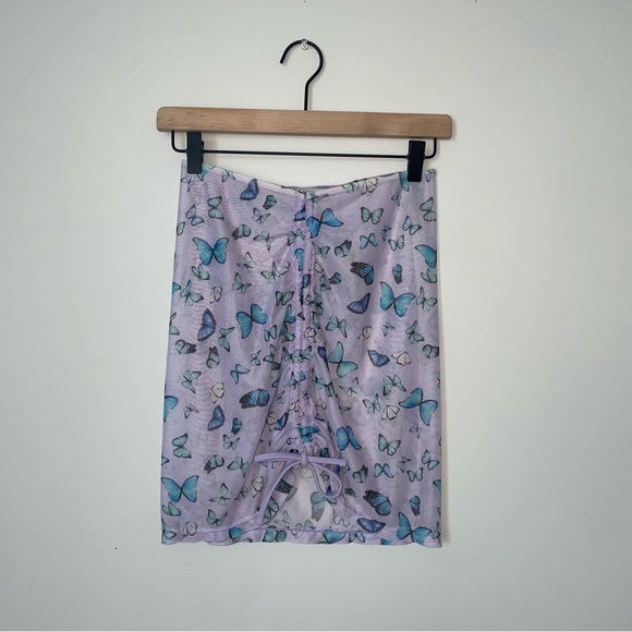 Other - Micro Mesh Butterfly Print Skirt Swimsuit Cover Up‎